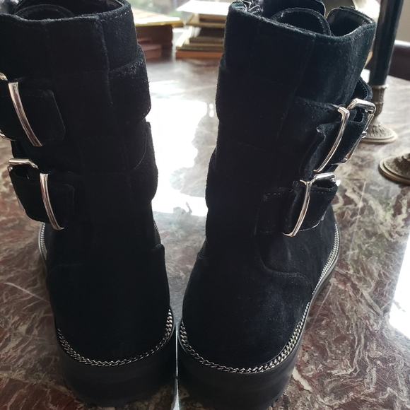 KURT GEIGER LONDON Women's Sutton Bow Suede Combat Boots - Picture 6 of 7